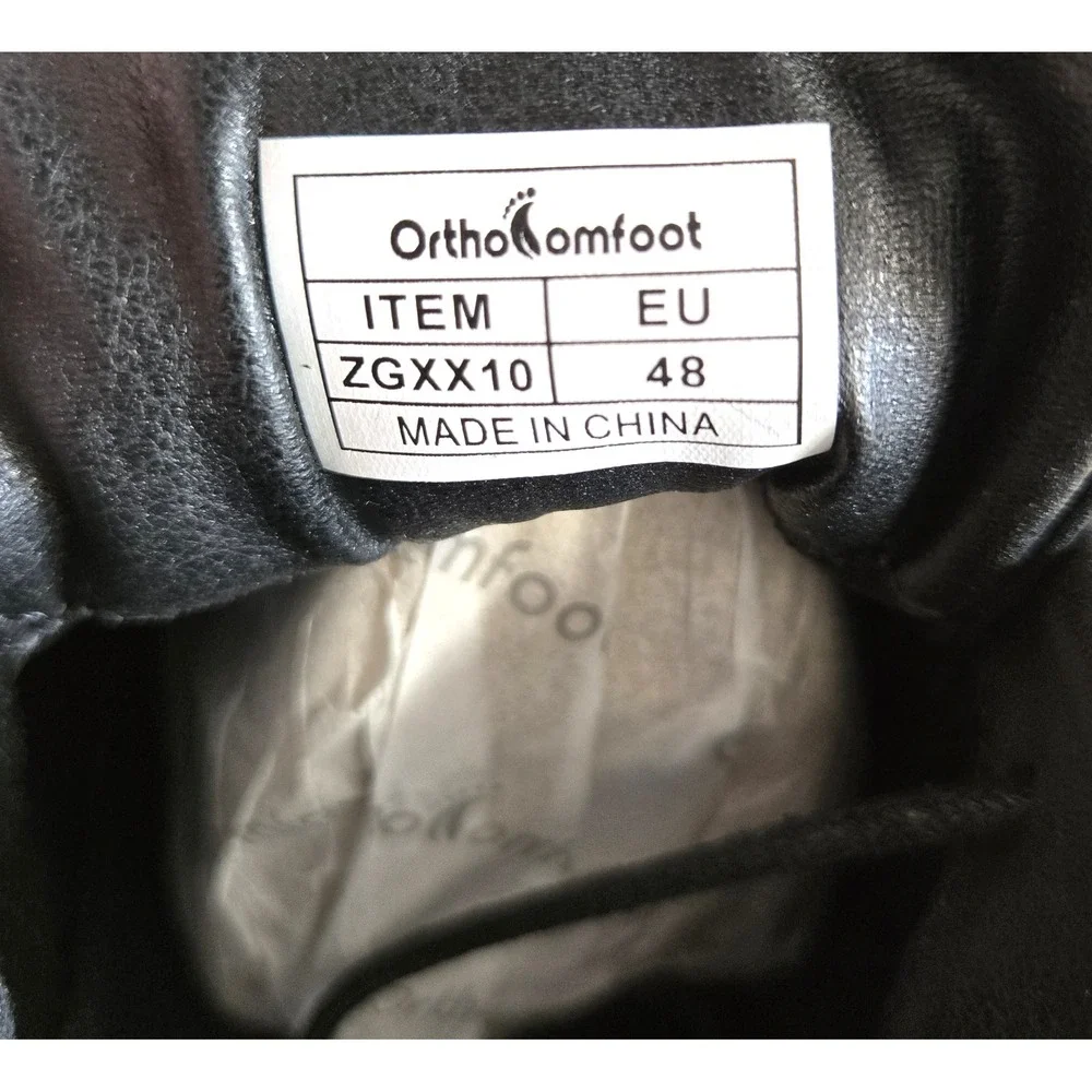 OrthoComfoot Men's Orthopedic Leather Dress Oxford with Arch Support SIZE 14